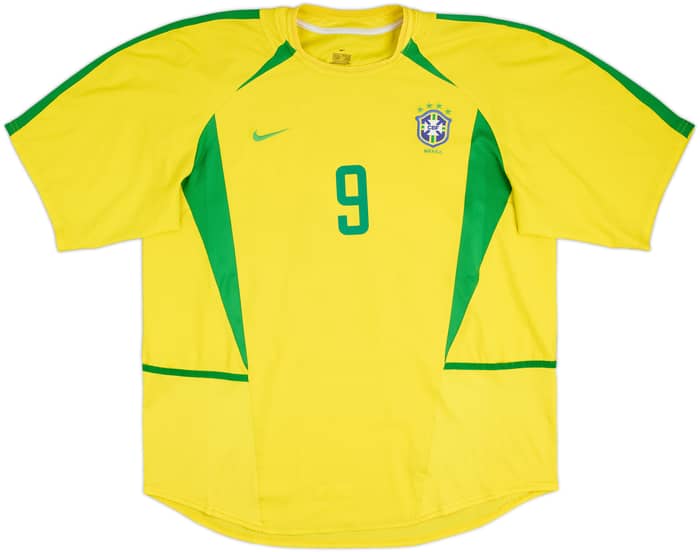 2002-04 Brazil Home Shirt Ronaldo #9 - 7/10 - (XL)