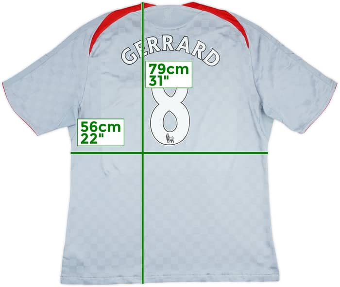 2008-09 Liverpool Away Shirt Gerrard #8 - 5/10 - (XL)