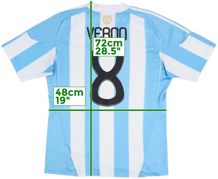 2010-11 Argentina Home Shirt Veron #8 - 5/10 - (M)