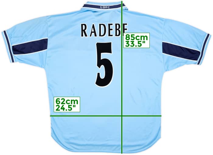 1999-00 Leeds United Away Shirt Radebe #5 - 8/10 - (XL)