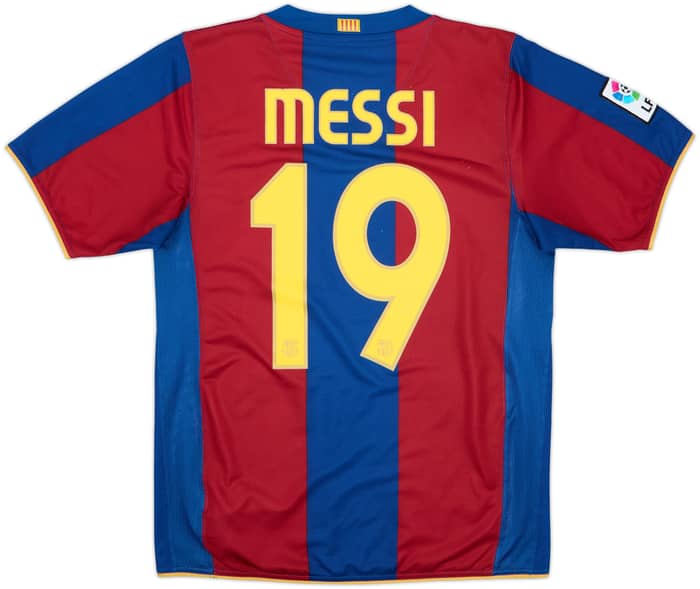 2007-08 Barcelona Home Shirt Messi #19 - 6/10 - (S)