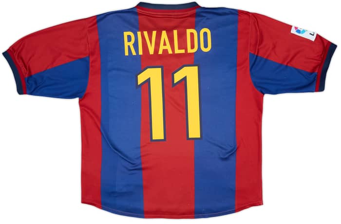 1998-00 Barcelona Home Shirt Rivaldo #11 - 8/10 - (L)