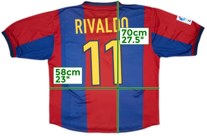 1998-00 Barcelona Home Shirt Rivaldo #11 - 8/10 - (L)