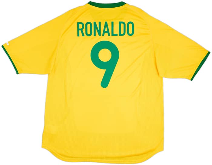 2000-02 Brazil Home Shirt Ronaldo #9 - 9/10 - (XL)