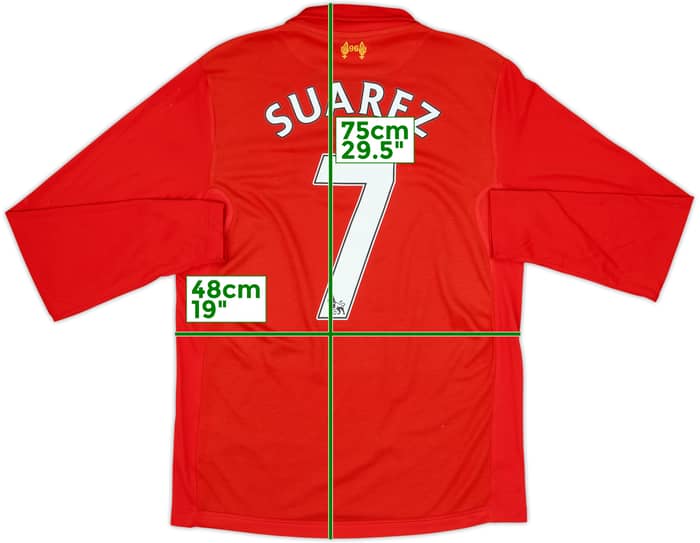 2012-13 Liverpool Home L/S Shirt Suarez #7 - 6/10 - (S)