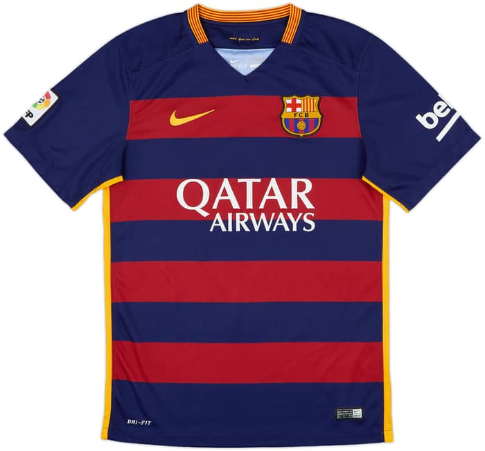 2015-16 Barcelona Home Shirt Pique #3 - 10/10 - (S)