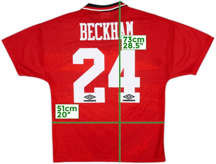 1994-96 Manchester United Home Shirt Beckham #24 - 10/10 - (M)