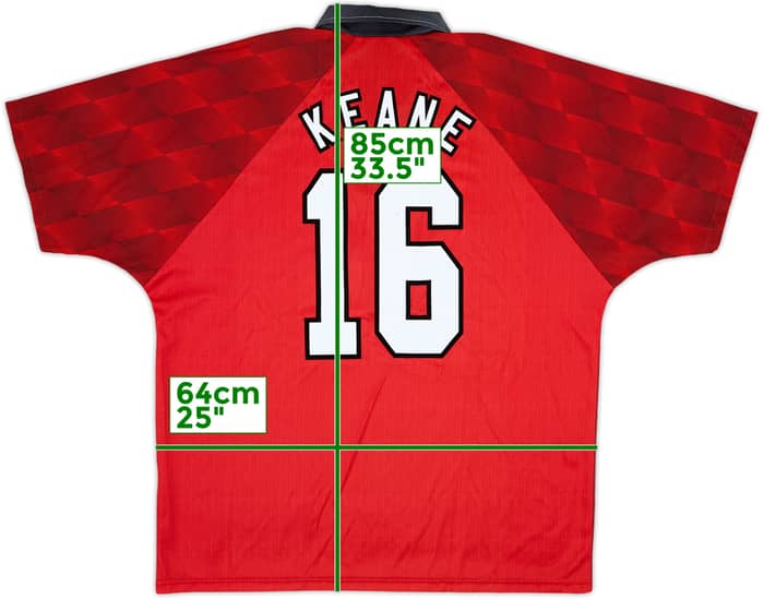 1996-98 Manchester United Home Shirt Keane #16 - 9/10 - (XL)