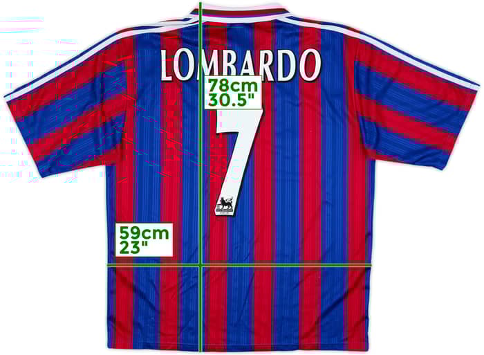 1996-98 Crystal Palace Home Shirt Lombardo #7 - 8/10 - (XL)