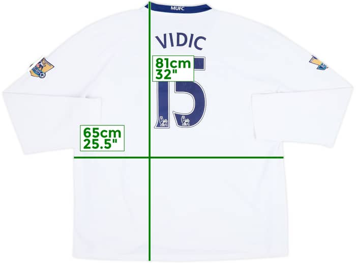 2008-10 Manchester United Away L/S Shirt Vidic #15 - 6/10 - (3XL)