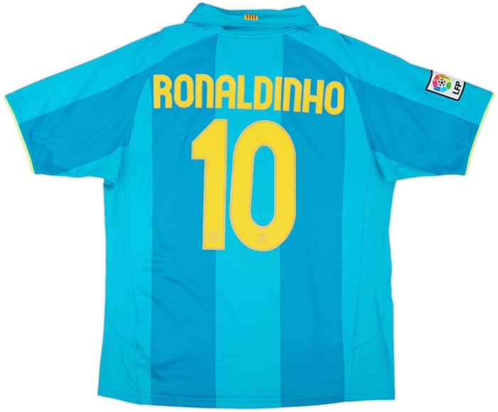 2007-09 Barcelona Away Shirt Ronaldinho #10 - 8/10 - (L)