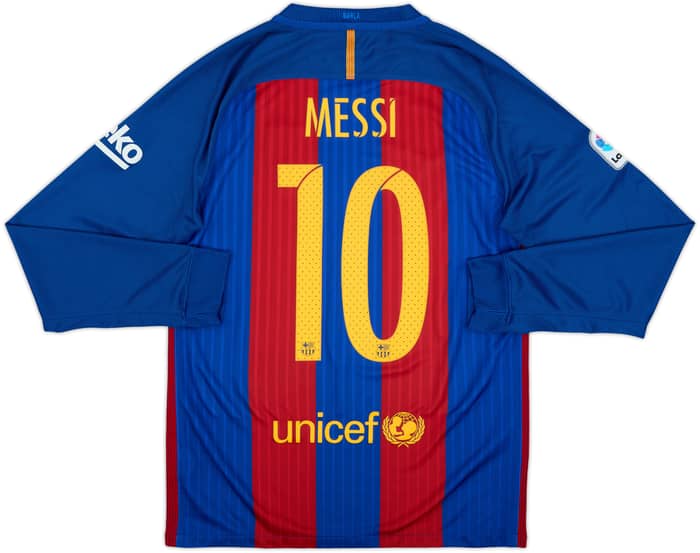 2016-17 Barcelona Home L/S Shirt Messi #10 - 8/10 - (S)