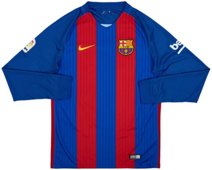 2016-17 Barcelona Home L/S Shirt Messi #10 - 8/10 - (S)