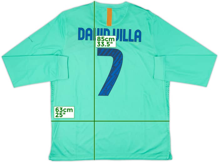2010-11 Barcelona Player Issue Away L/S Shirt David Villa #7 - 10/10 - (XXL)
