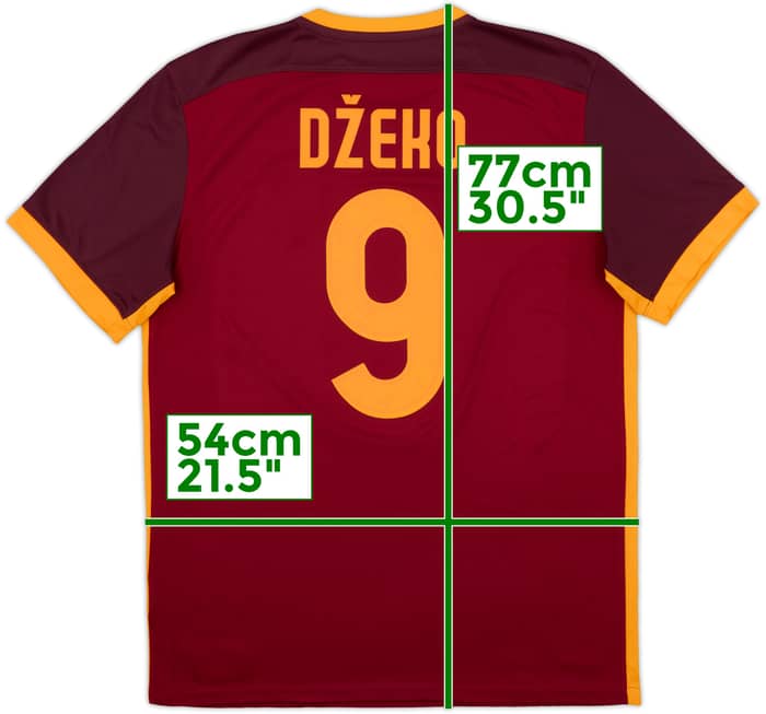 2015-16 Roma Home Shirt Dzeko #9 - 9/10 - (L)