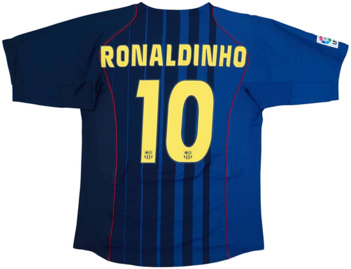 2004-05 Barcelona Away Shirt Ronaldinho #10 - 8/10 - (L)