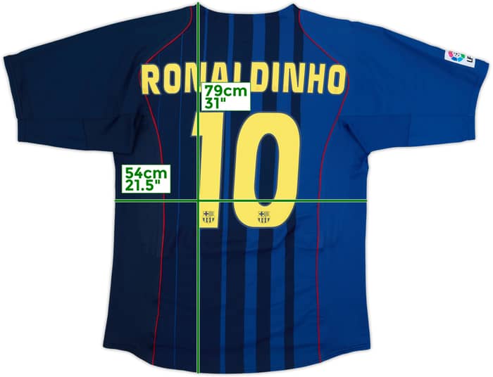 2004-05 Barcelona Away Shirt Ronaldinho #10 - 8/10 - (L)