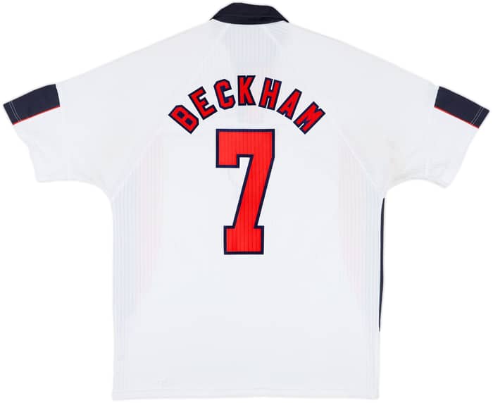 1997-99 England Home Shirt Beckham #7 - 5/10 - (XL)