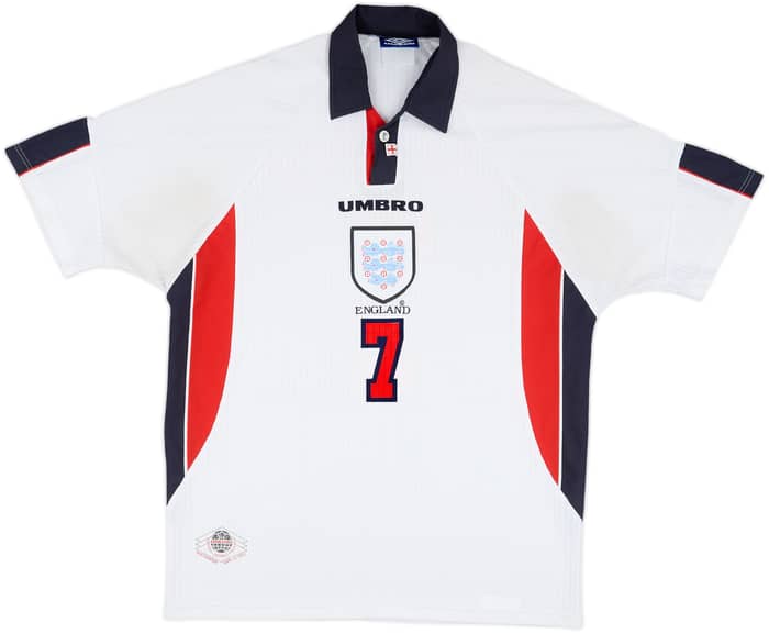 1997-99 England Home Shirt Beckham #7 - 5/10 - (XL)