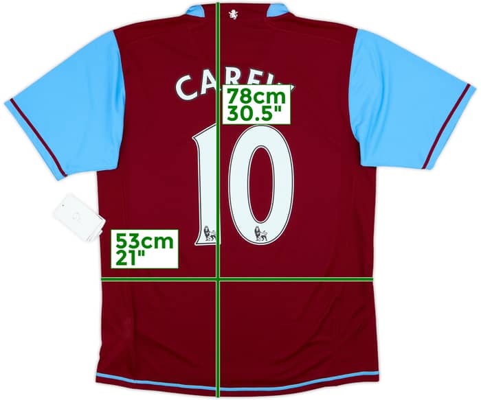 2007-08 Aston Villa Home Shirt Carew #10 (M)