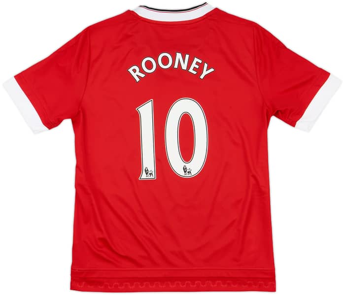 2015-16 Manchester United Home Shirt Rooney #10 - 9/10 - (M.Boys)