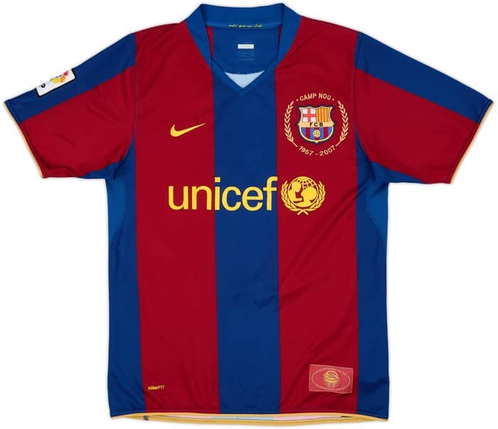 2007-08 Barcelona Home Shirt Henry #14 - 7/10 - (S)