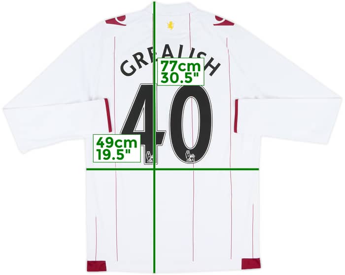 2014-15 Aston Villa Away L/S Shirt Grealish #40 - 8/10 - (S)