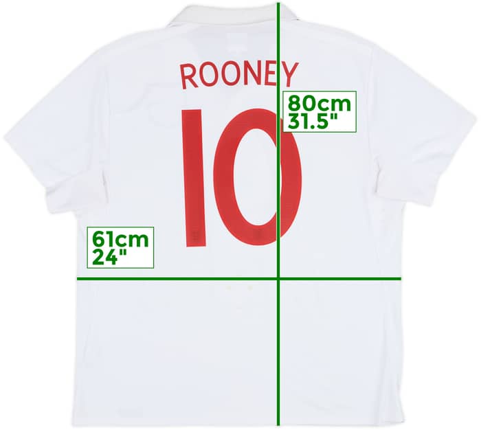 2009-10 England Home Shirt Rooney #10 - 7/10 - (XXL)