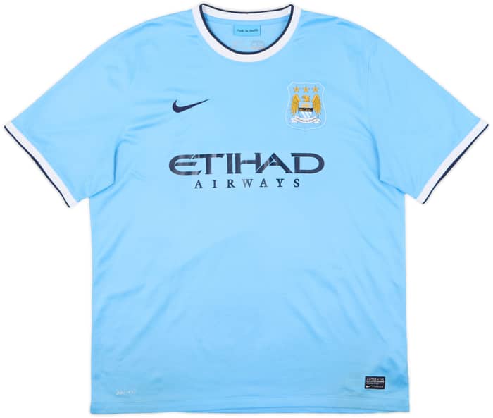 2013-14 Manchester City Home Shirt Kun Aguero #16 - 6/10 - (XL)