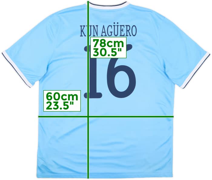 2013-14 Manchester City Home Shirt Kun Aguero #16 - 6/10 - (XL)