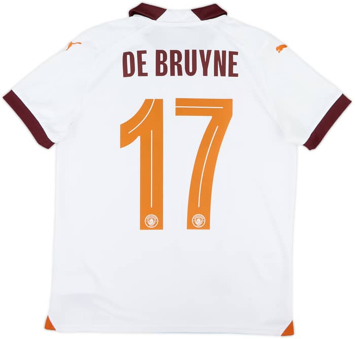 2023-24 Manchester City Away Shirt De Bruyne #17 - 7/10 - (L.Boys)