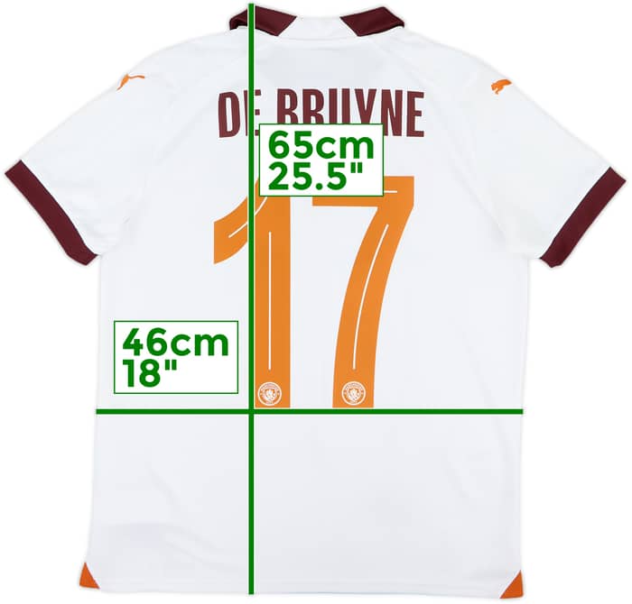 2023-24 Manchester City Away Shirt De Bruyne #17 - 7/10 - (L.Boys)