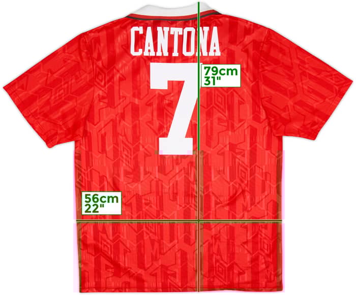 1992-94 Manchester United Home Shirt Cantona #7 - 9/10 - (XL)