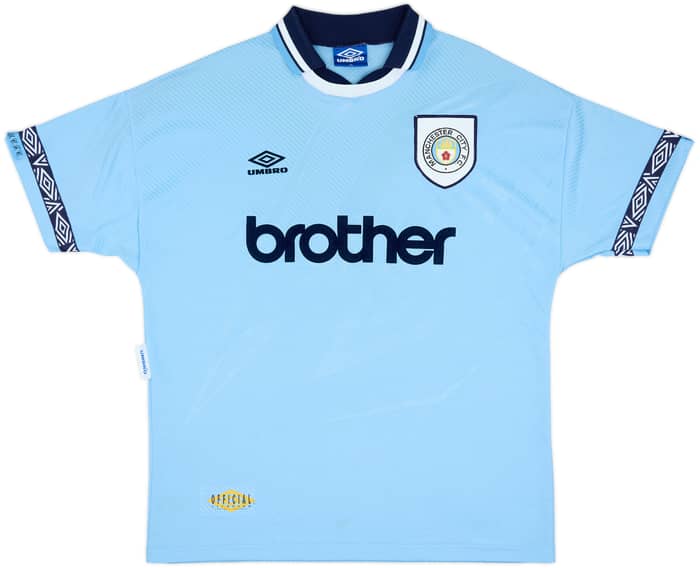 1993-95 Manchester City Home Shirt Quinn #9 - 8/10 - (XL)