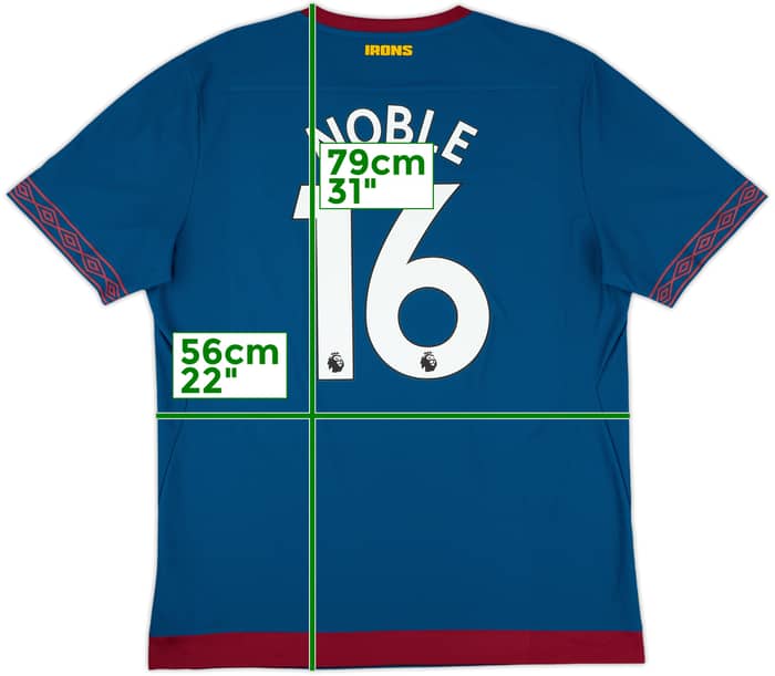 2018-19 West Ham Away Shirt Noble #16 - 10/10 - (XL)