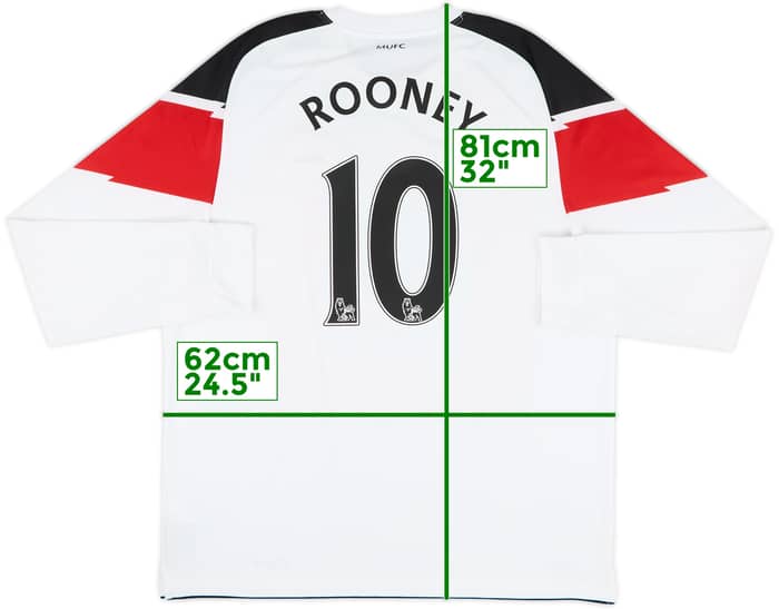 2010-12 Manchester United Away L/S Shirt Rooney #10 - 6/10 - (XL)