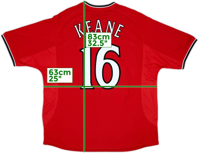 2000-02 Manchester United Home Shirt Keane #16 - 9/10 - (XXL)