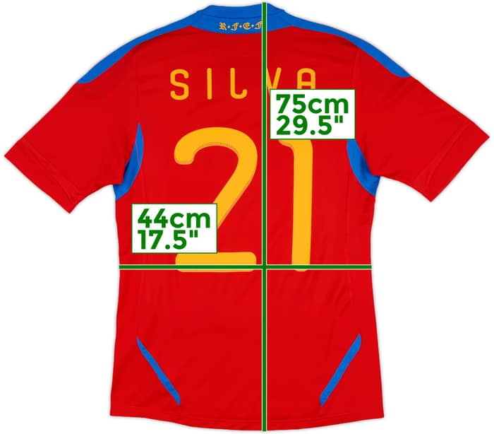 2010-11 Spain Home Shirt Silva #21 - 9/10 - (S)