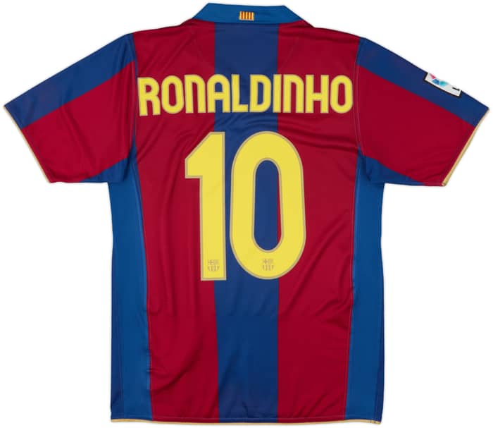 2007-08 Barcelona Home Shirt Ronaldinho #10 - 6/10 - (S)