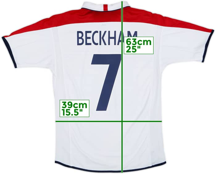 2003-05 England Home Shirt Beckham #7 - 5/10 - (M)
