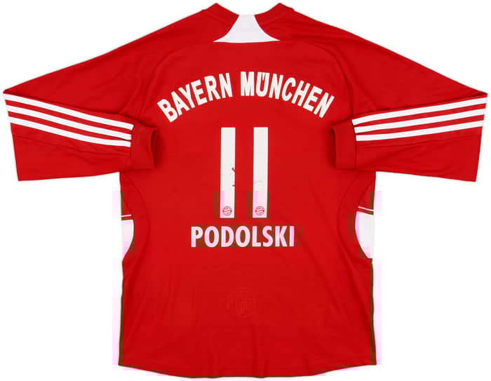 2007-08 Bayern Munich Home L/S Shirt Podolski #11 - 5/10 - (L.Boys)