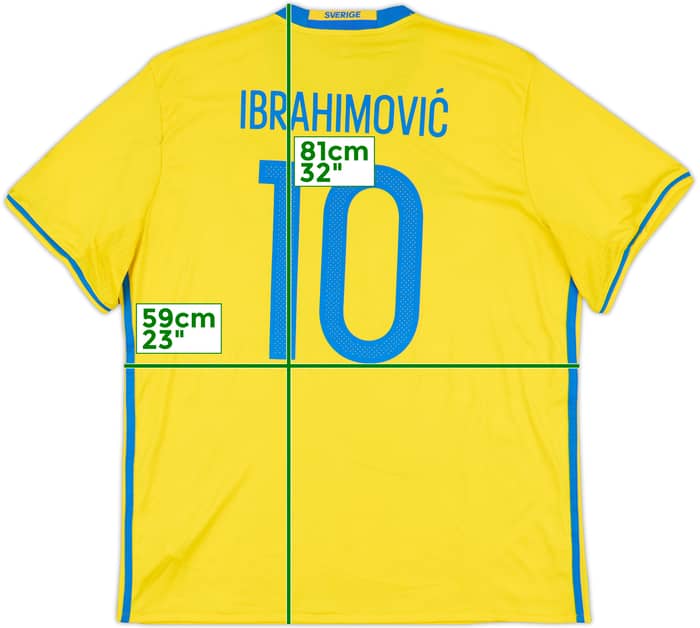 2016-17 Sweden Home Shirt Ibrahimovic #10 - 6/10 - (XL)