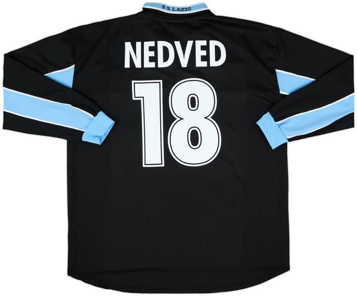 1998-99 Lazio Player Issue Away L/S Shirt Nedved #18 - 7/10 - (XXL)