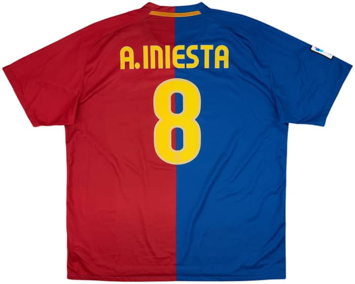 2008-09 Barcelona Home Shirt A.Iniesta #8 - 10/10 - (XXL)