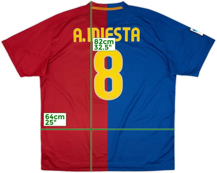 2008-09 Barcelona Home Shirt A.Iniesta #8 - 10/10 - (XXL)