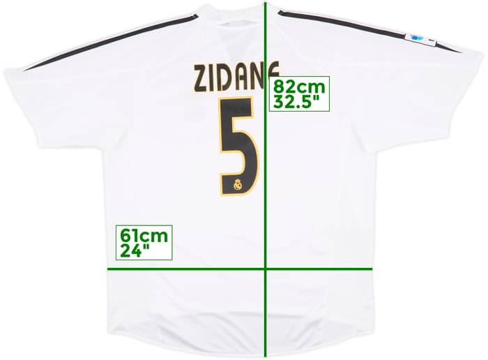 2004-05 Real Madrid Home Shirt Zidane #5 - 9/10 - (XL)
