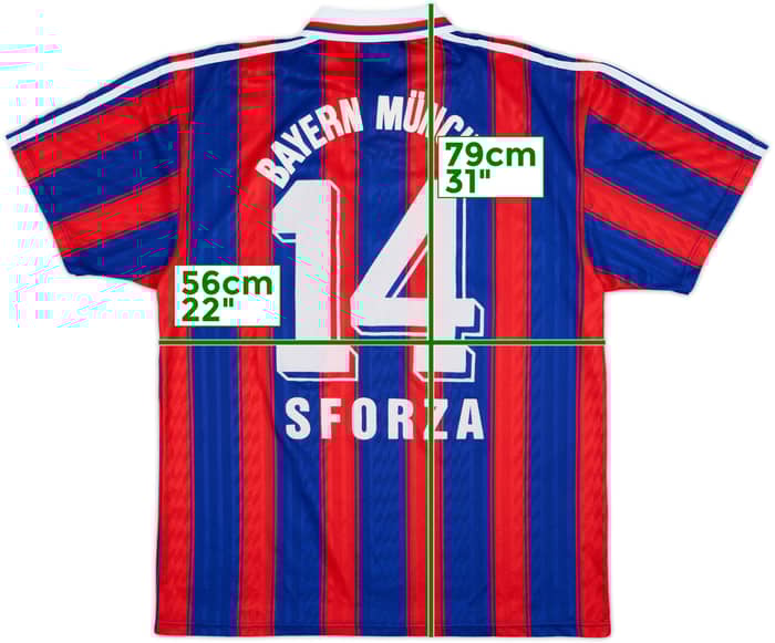 1995-97 Bayern Munich Home Shirt Sforza #14 - 8/10 - (L)