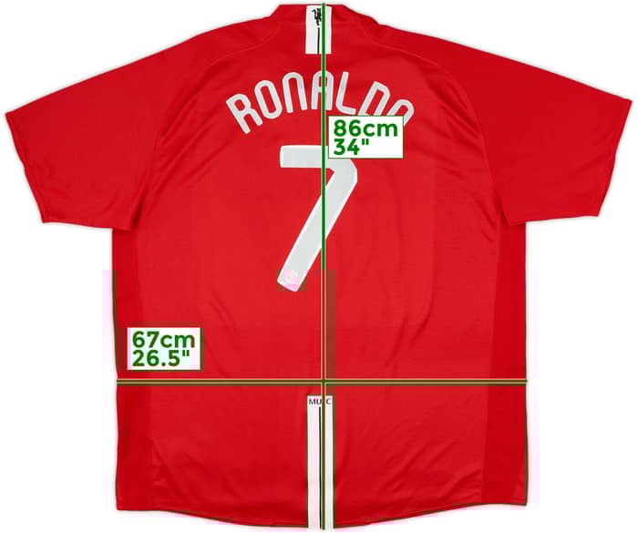 2007-09 Manchester United Home Shirt Ronaldo #7 - 8/10 - (3XL)