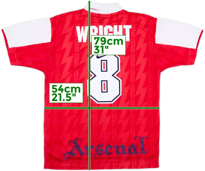 1994-96 Arsenal Home Shirt Wright #8 - 9/10 - (M)