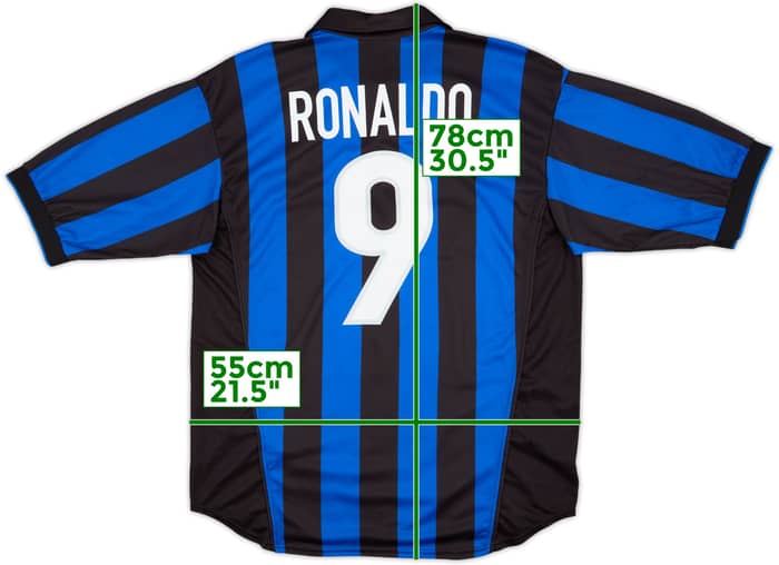 1998-99 Inter Milan Home Shirt Ronaldo #9 - 9/10 - (M)